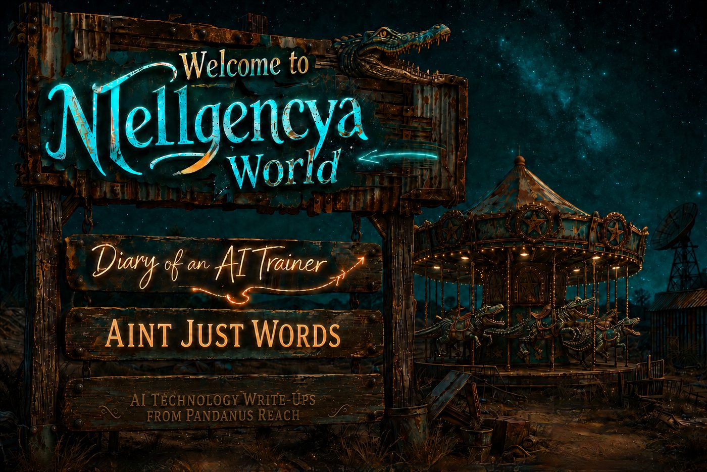 Welcome to NTellgencya World, showing the Diary of an AI Trainer and AiNT Just Words